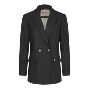 Trendy Oversized Double-Breasted Blazer MOS Mosh , Black , Dames
