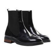 Klassieke Italiaanse Leren Brogue Laarzen 156710 Zwart MOS Mosh , Blac...