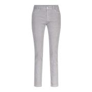 Corduroy Logo-Ingedrukte Slim-Fit Jeans Raffaello Rossi , Gray , Dames