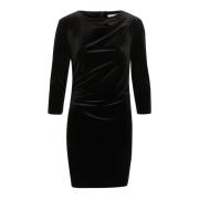 Zwarte korte jurk met gedrapeerd voorpand InWear , Black , Dames