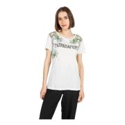 Bloemenprint Katoenen T-Shirt Patrizia Pepe , White , Dames