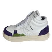 2Z0081 V021 Dames Plateau Sneakers met Strass Leer Wit / Paars / Groen...