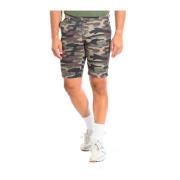 Militair Groene Bermuda Shorts La Martina , Green , Heren