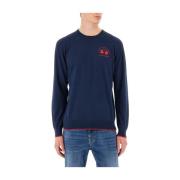 Navy Crew Neck Sweater La Martina , Blue , Heren