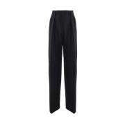 Zwarte Katoenen Elastan Broek Sportmax , Black , Dames