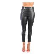 Leren broek Twinset , Black , Dames