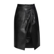 Asymmetric leather skirt Vetements , Black , Dames