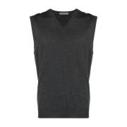 Merino Wol Gebreid Vest Corneliani , Gray , Heren