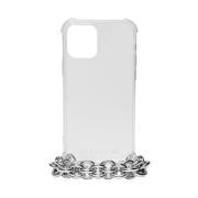Luxe Transparante iPhone 12 Hoes met Zilver Aluminium Ketting 1017 Aly...