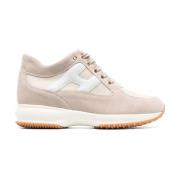 Beige Leren Sneakers Hogan , Beige , Dames