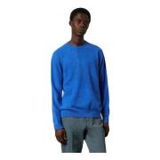 Luxe Cashmere Crewneck Sweater Massimo Alba , Blue , Heren