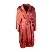 Red Allover printed robe Trench coat Lardini , Red , Dames