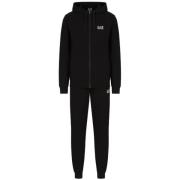 Zwarte Joggingbroek met Hoodie en Rits Emporio Armani EA7 , Black , He...