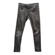 Pre-owned Cotton jeans Saint Laurent Vintage , Gray , Dames
