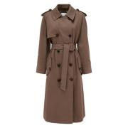 Oversized Katoenen Trenchcoat MVP wardrobe , Brown , Dames