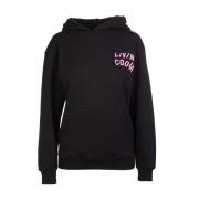 Jet Black Artwork Hoodie LA Livincool , Black , Dames