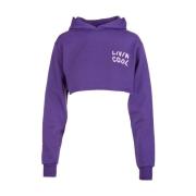 Paarse Orchidee Crop Hoodie Artwork Livincool , Purple , Dames