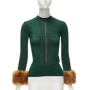 Pre-owned Viscose tops Saint Laurent Vintage , Green , Dames