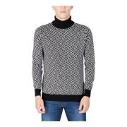 Heren Zwarte Gebreide Coltrui Antony Morato , Black , Heren