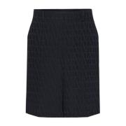 Zwarte Iconographe Zijden Bermuda Shorts Valentino Garavani , Black , ...