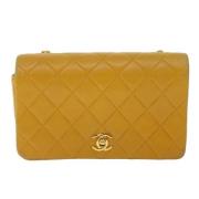 Pre-owned Leather shoulder-bags Chanel Vintage , Yellow , Dames