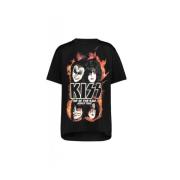 Kiss Grafische Print T-Shirt Junya Watanabe , Black , Dames