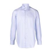 Italiaans Katoenen Shirt Barba , Blue , Heren