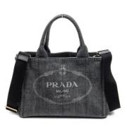 Pre-owned Canvas totes Prada Vintage , Gray , Dames