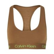 Stretch Katoenen Beha - Bruin Calvin Klein , Brown , Dames