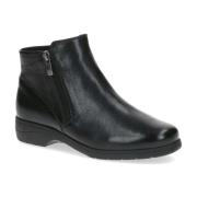 Zwarte Nappa Gesloten Booties Caprice , Black , Dames