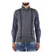 Grijze Heren Mouwloze Trui van Wol Dsquared2 , Gray , Heren