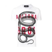 Gedrukt Slangen T-Shirt Dsquared2 , White , Heren