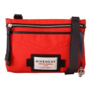 Rode Polyamide Downtown Flat Crossbody Tas Givenchy , Red , Heren
