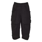 Exclusieve Zijden Cargo Bermuda Shorts Givenchy , Black , Dames