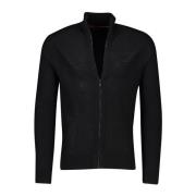 Zwarte wollen vest met rits Hugo Boss , Black , Heren