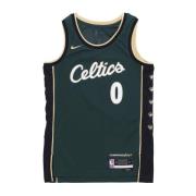 NBA City Edition Jayson Tatum Basketbalshirt Nike , Green , Heren