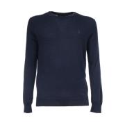 Italiaanse Wol Crewneck Sweater Polo Ralph Lauren , Blue , Heren