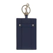 Blauwe Leren Sleutelhanger met Gehamerd Detail Trussardi , Blue , Here...