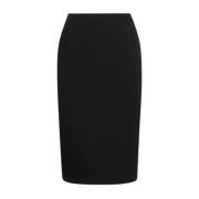 Zwarte wollen rok met hoge taille Versace , Black , Dames