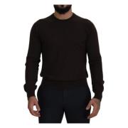 Bruine Cashmere Crew Neck Pullover Sweater Dolce & Gabbana , Brown , H...