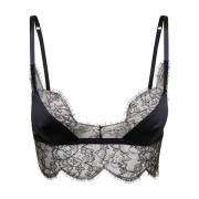 Zwarte Kant Bralette Top Dolce & Gabbana , Black , Dames