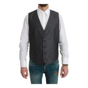 Grijze Formele Jurk Vest Dolce & Gabbana , Gray , Heren