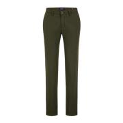 Donkergroene Katoenen Chino Broek Gardeur , Green , Heren