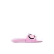 Groovy Rubberen Slippers met Logo Print Salvatore Ferragamo , Pink , D...