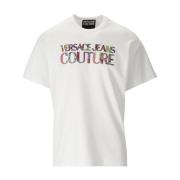 Multicolor 3D Logo T-Shirt Versace Jeans Couture , White , Heren