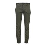 Groene effen chino broek Alberto , Green , Heren