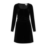 Fluweel jurk Ganni , Black , Dames