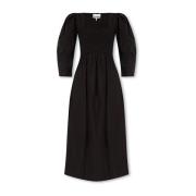 Jurk met pofmouwen Ganni , Black , Dames