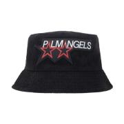 Streetwear Zwarte Bucket Hoed Palm Angels , Black , Heren