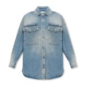 Denim overhemd met een vintage effect Palm Angels , Blue , Dames